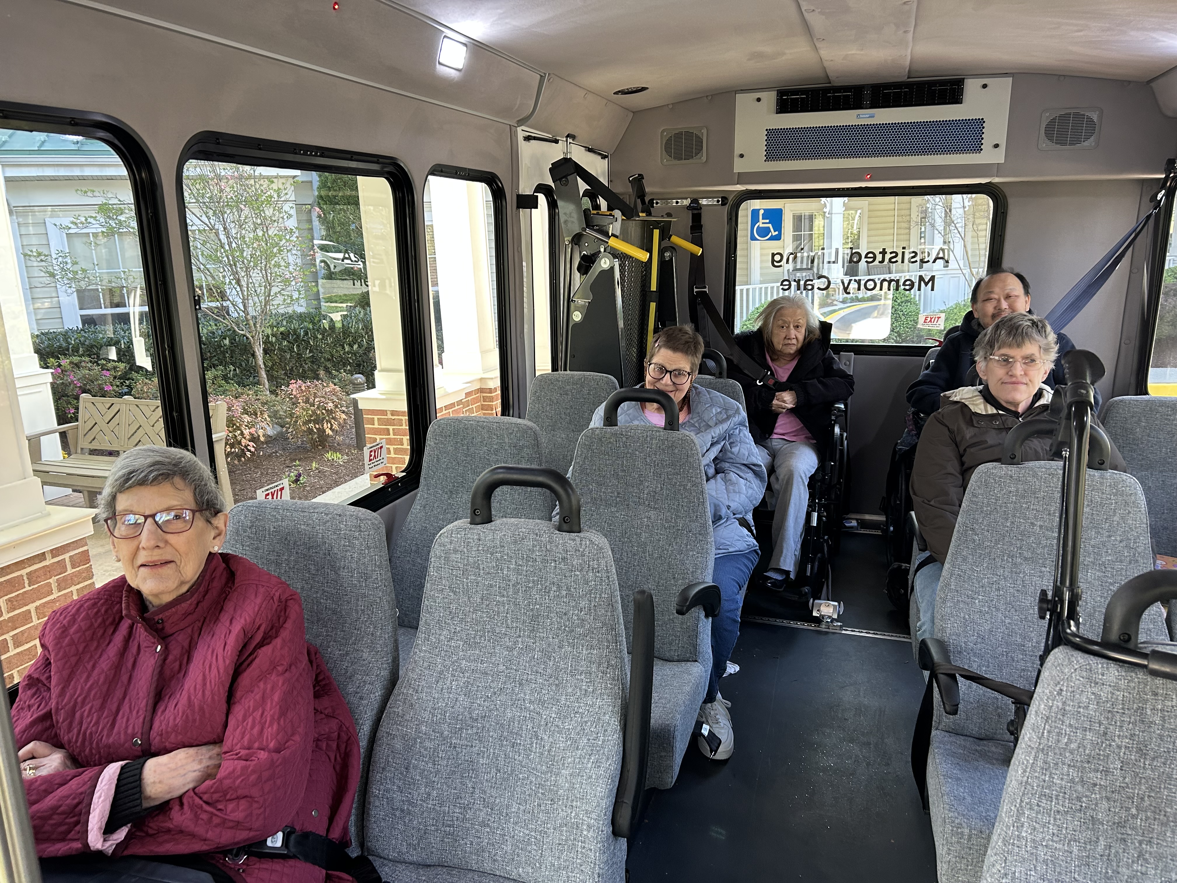 Residents on the Sunrise community bus