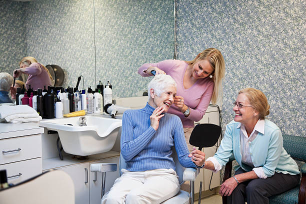Residents enjoying the beauty salon