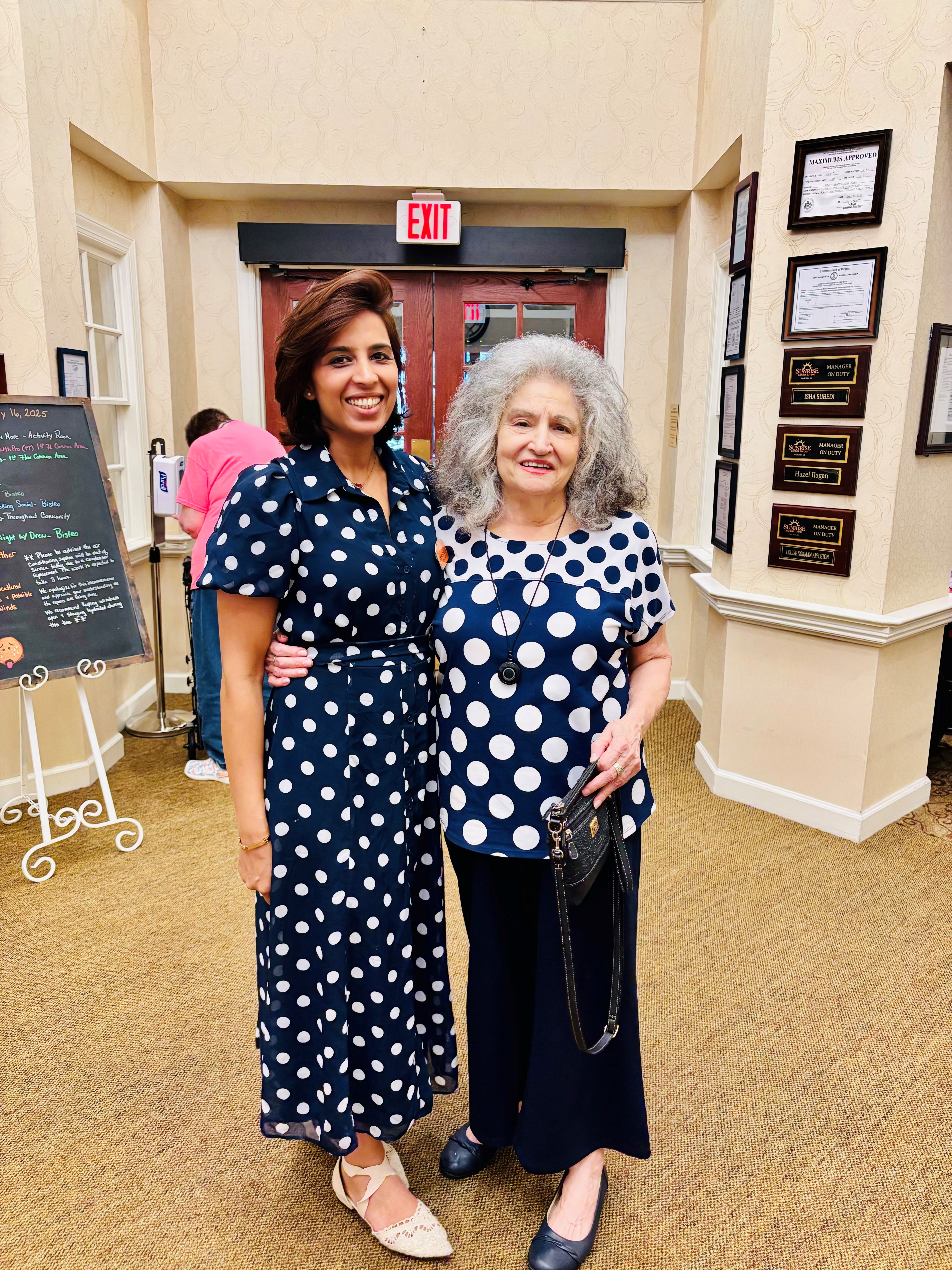 Isha Subedi with a resident